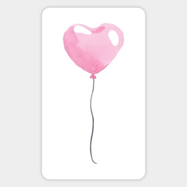 Pink heart balloon Magnet by DreamLoudArt